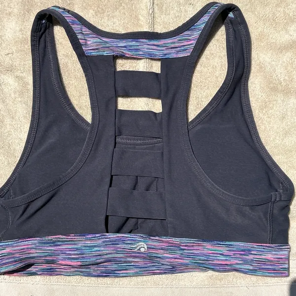 Ideology y2k multicolor striped sports bra with back cutout - Image 2