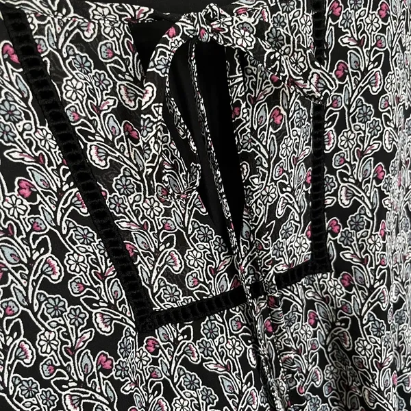 Westport Black and Pink Floral Long Sleeve Dress - Image 6