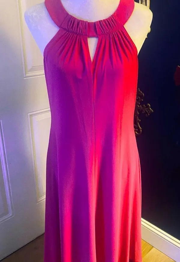 Tiana B Fuschia Halter Gown - Image 3