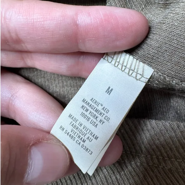 Aerie Brown Ribbed Henley Long Sleeve Layering Top Size Medium - Image 7