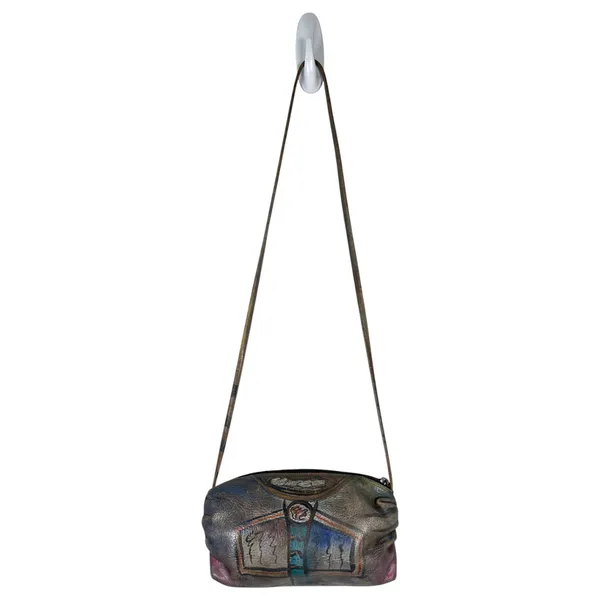 Jane Yoo Hand Painted Handpainted Crossbody Purse Handbag Abstract Signed - Image 2