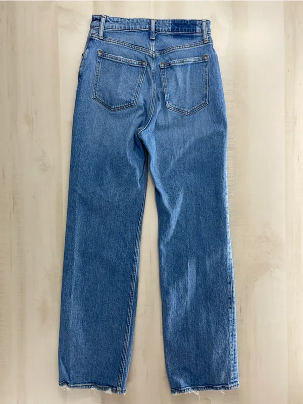 ABERCROMBIE & FITCH 90s relaxed denim jean high rise curve love blue distressed - Image 5