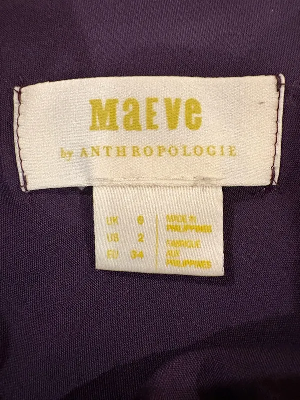 Anthropologie Maeve Velvet Midi Skirt w slit sz 2 rich plum - Image 4