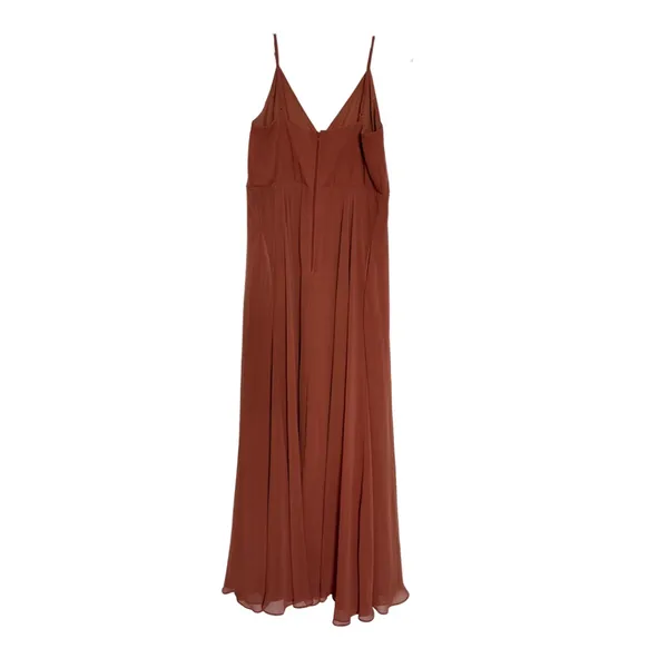 Birdy Grey Rust Orange Chiffon Dress (Size Medium) - Image 2