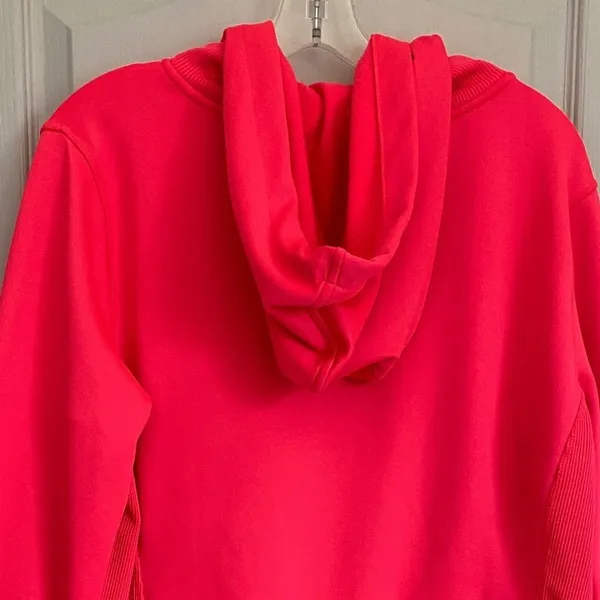 GapFit Womens XL Pink Red Full Zip Hoodie‎ Thumbhole Athletic Jacket Funnel Neck - Image 9