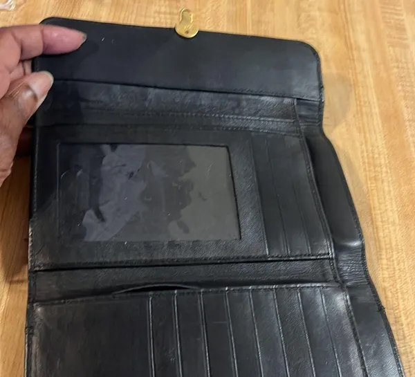 Calfskin leather wallet. Nice condition. Plenty of room for all your needs. - Image 3