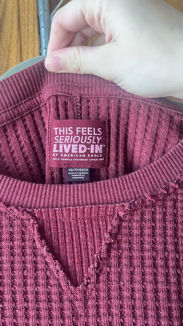 American Eagle Big Hug Waffle Sweatshirt - Image 3