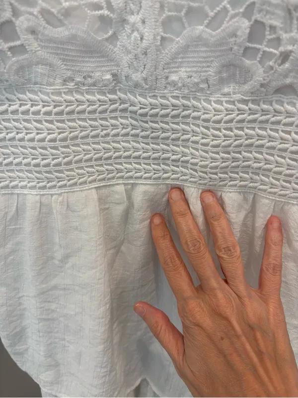 Derek Heart White Crochet Lace Tiered Maxi Dress Boho Beach Sundress - size M - Image 9