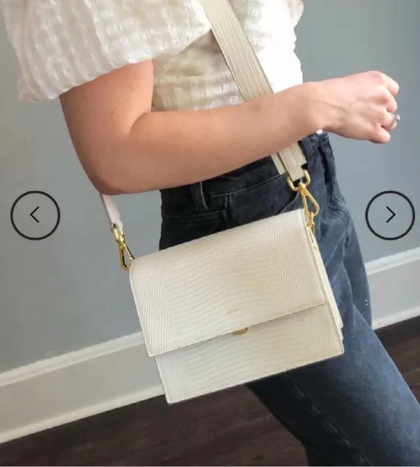 JW PEI Flag Bag in Ivory Lizard - Image 6