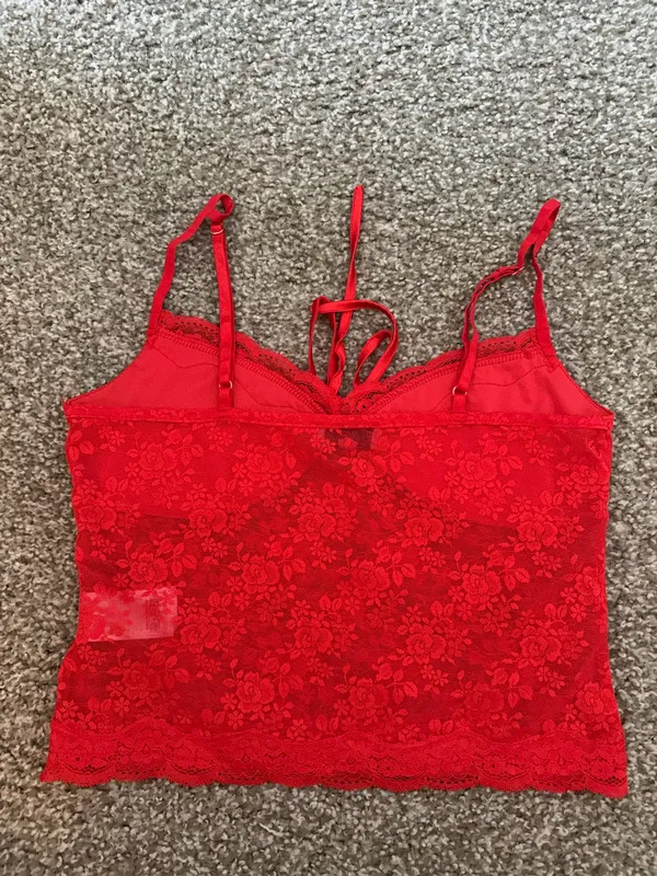 Edikted Cami Sheer Lace Tank Top - Image 2