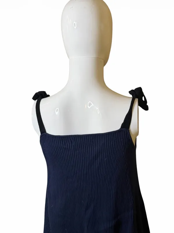 Zara Ribbed Tie-Shoulder Swing Mini Dress - Image 6