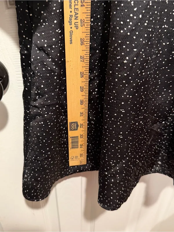 GAP Women’s XL Black White Speckled Long Sleeve Midi Dress Puff Sleeve Pockets - Image 7