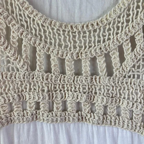 Darlin White Sleeveless Dress/Beach‎ Coverup NO SIZE TAG see measurements Boho - Image 2