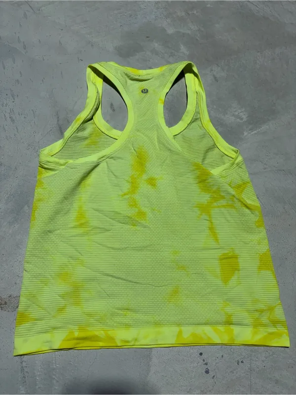 Lululemon Neon Yellow Tie-Dye Racerback Tank Top swiftly tech 6 - Image 6
