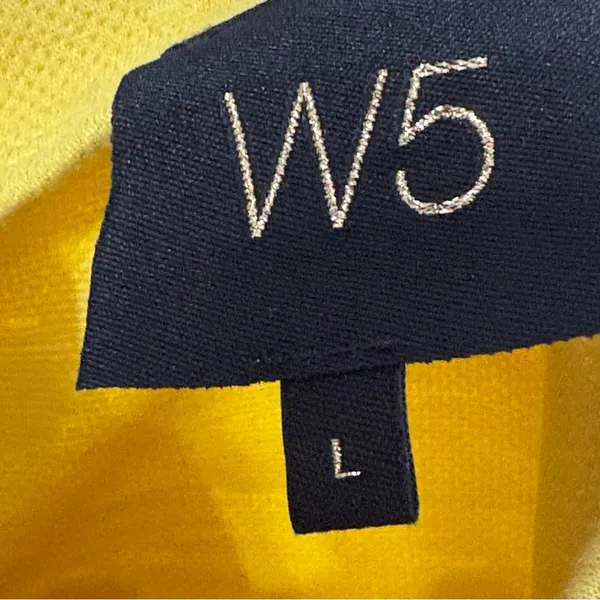 W5 Mustard Yellow Swiss Dot 3/4 Sleeve Knit Top Sz L - Image 3