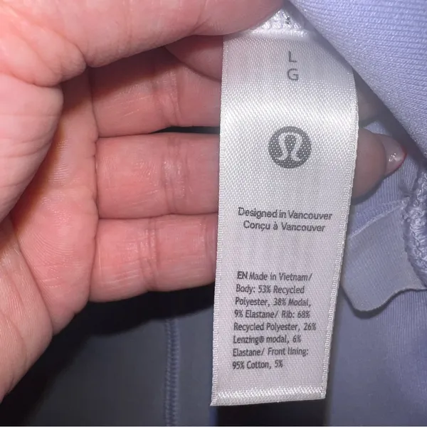 lululemon Softstreme‎ Long Sleeve Half-Zip Dress Lilac Smoke Sz L - Image 14