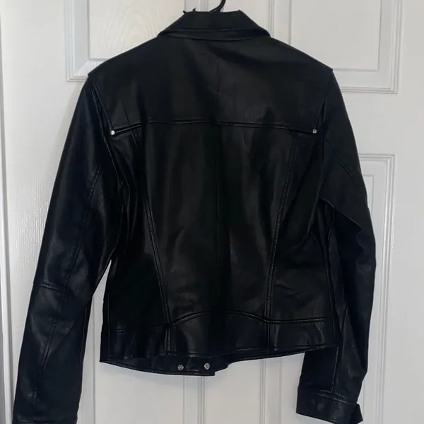 Zara faux Black biker Jacket - Image 8