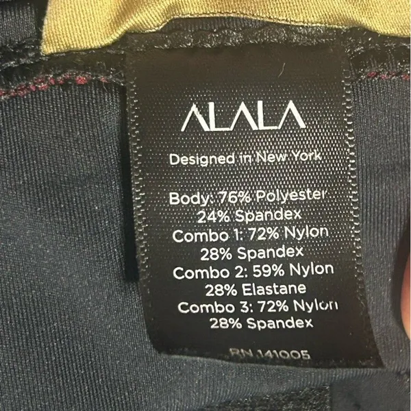 Alala Workout Top Sports Bra Black And Burgundy Sz Small Sleek with Mesh Gym Run - Image 7
