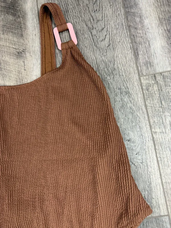 Aerie Brown Textured One Piece Swimsuit - Image 3