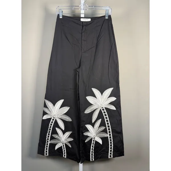 Commense Black Wide Leg Pants Size Small Stretch Resort Vacation - Image 2
