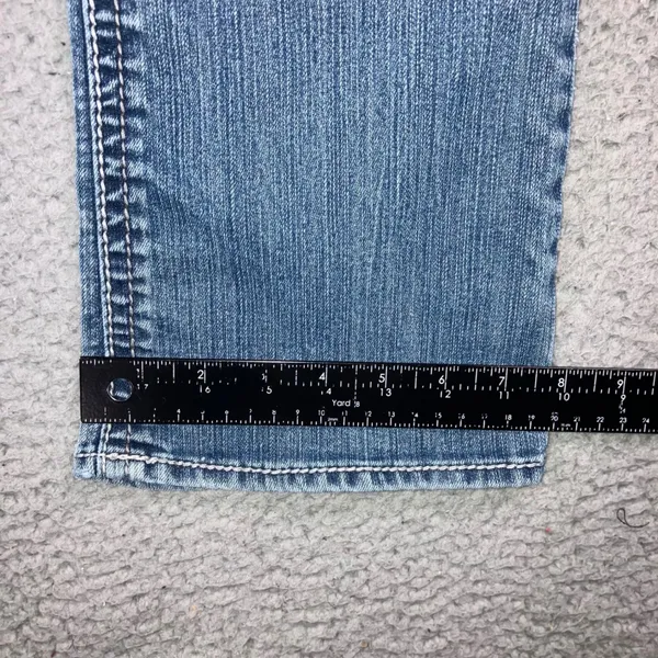 Hydraulic Y2K Bootcut Jeans 8 30x31 Low Rise Fleur De Lis Embellished McBling - Image 7