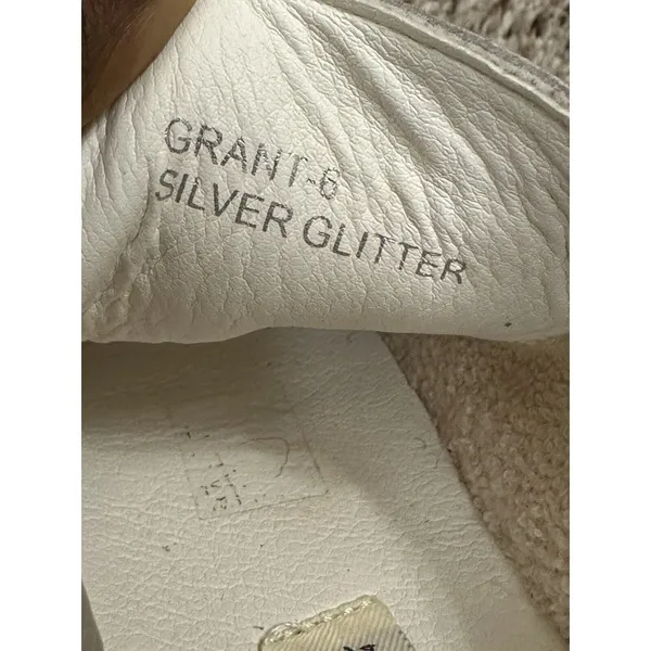 Vintage Havana Grant Silver Glitter White Leather Sneakers 6 - Image 6