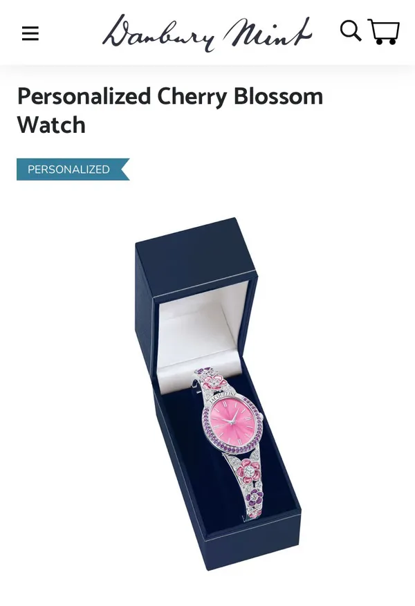Danbury Mint Custom Cherry Blossom Watch - Image 2