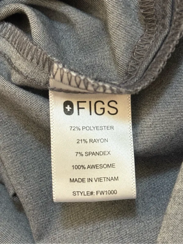 FIGS Technical Collection Gray Scrub Top Women’s Small V Neck Medical Uniform - Image 8