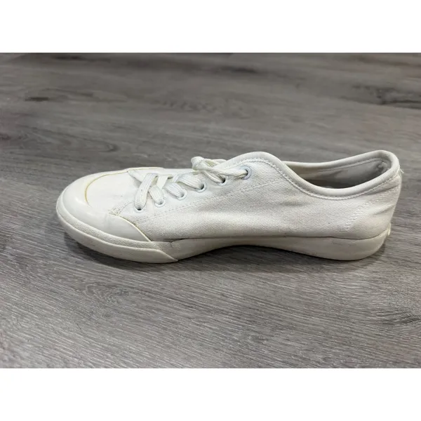 CLEAR Canvas Low Top Sneakers White Green Women's Size 8 Casual Lace Up Shoes - Image 10
