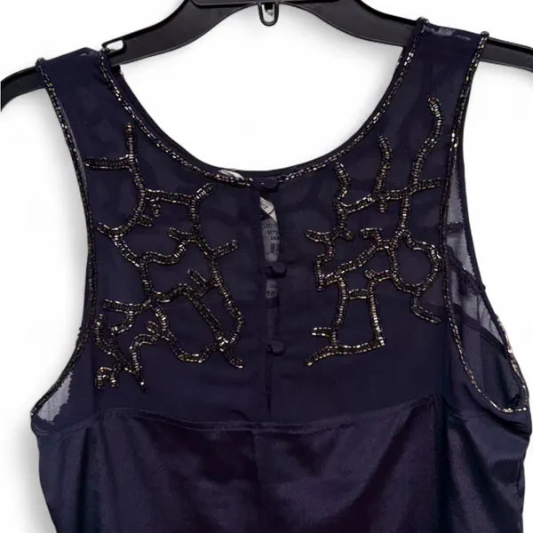 Willow & Clay Beaded Mesh Yoke Tank Top - Dark Orchid, Small - Image 9