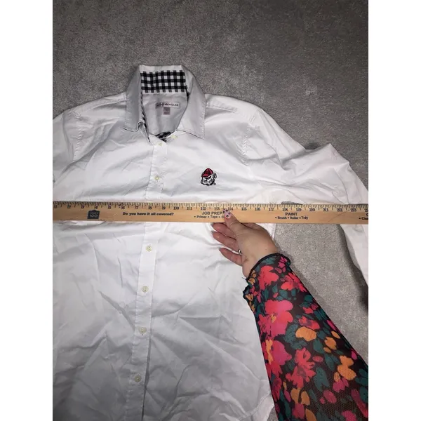 peter millar georgia bulldogs flip cuff button up womens Gingham - Image 7