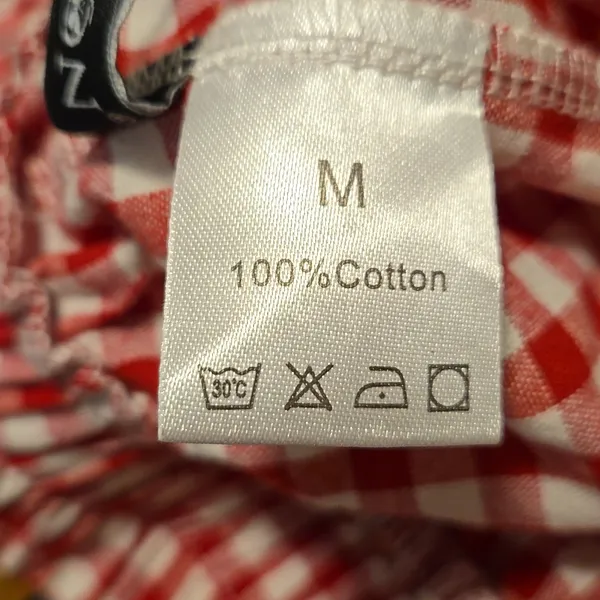 Lomon Red and White Gingham pajama Pants M - Image 9