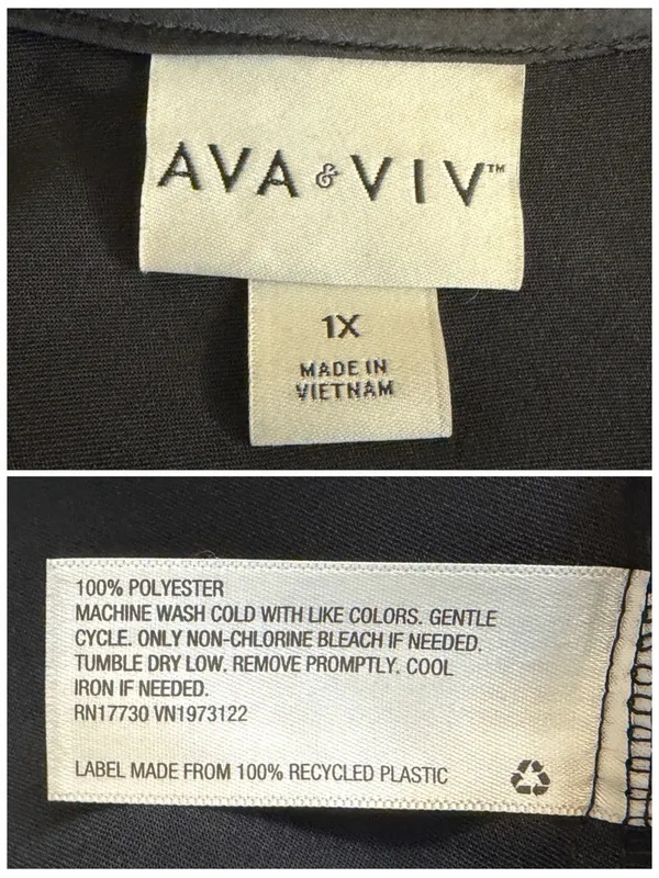 Ava and Viv Midi Dress 1X Satin Cowl Neck Adjustable Strap Black Cocktail Party - Image 14