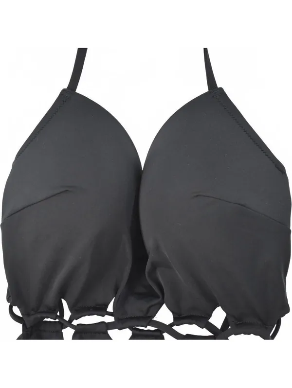 Shade & Shore Black Halter Cut-Out One Piece Wire Swimsuit Size 34DD - Image 5