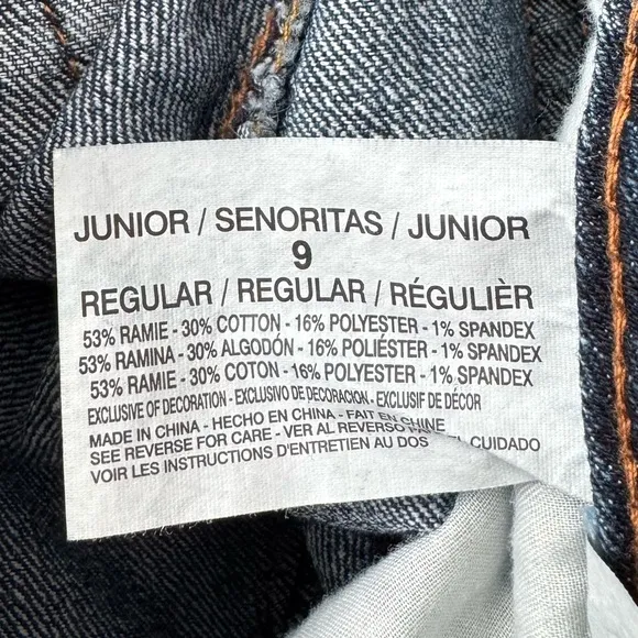 Y2K l.e.i. Style‎ Ashley Low-Rise Flare Jeans Size 9 Regular Distressed Denim - Image 2