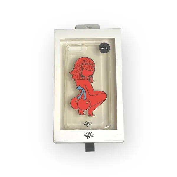 new Valfre ☻︎ Lucy Cherry Bottom ☻ iPhone 6+ 7+ 8+ Clear Case ☻ Artist Drawn - Image 4