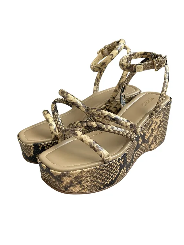 Michael Kors Hazel Snake Print Platform Sandals Women’s Size 9 Wedge Strappy - Image 4