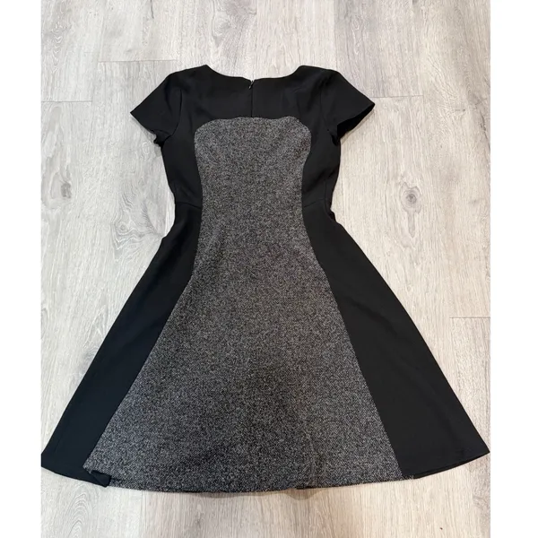White House Black Market Colorblock Fit & Flare Feminine Tweed Career Dress Sz 0 - Image 10