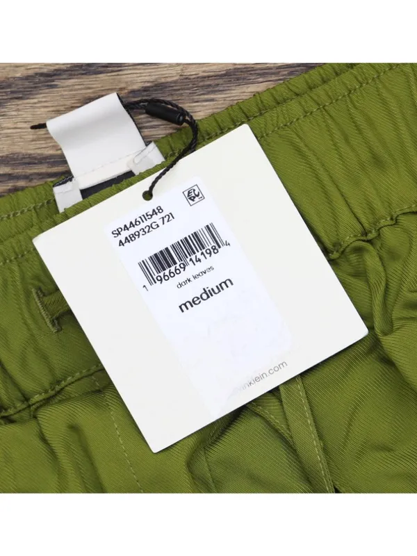 NWT Calvin Klein Womens Drawstring Wide-Leg Pants 44B932G Dark Leaves Green M - Image 10