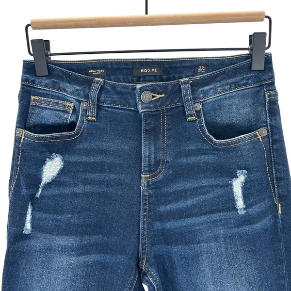 Miss Me‎ Womens High Rise Bootcut Distressed Back Flap Pocket Jeans Size 25x33 - Image 3