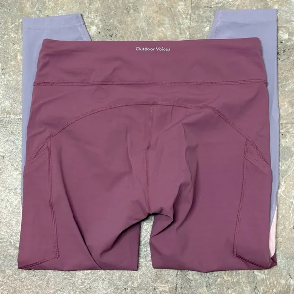 OUTDOOR VOICES Purple Colorblock Leggings Size XL - Image 14