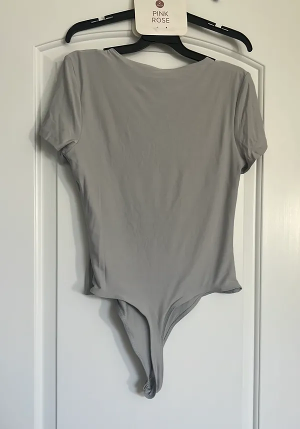 Pink Rose Grey Bodysuit - Image 2