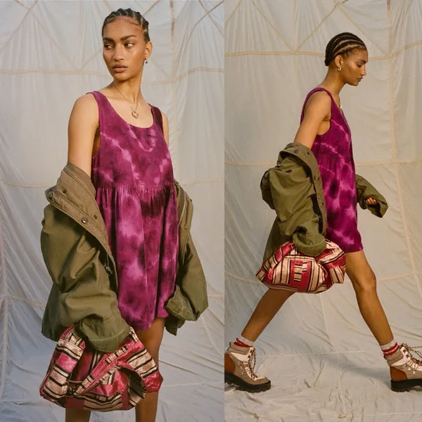 Urban Outfitters Kimchi Blue Tie-Dye Corduroy Babydoll Mini‎ Dress Small - Image 2