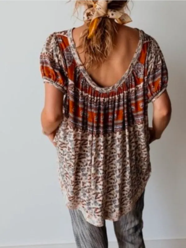 Free People Paisley Puff Sleeve Top Size Small NWT - Image 5