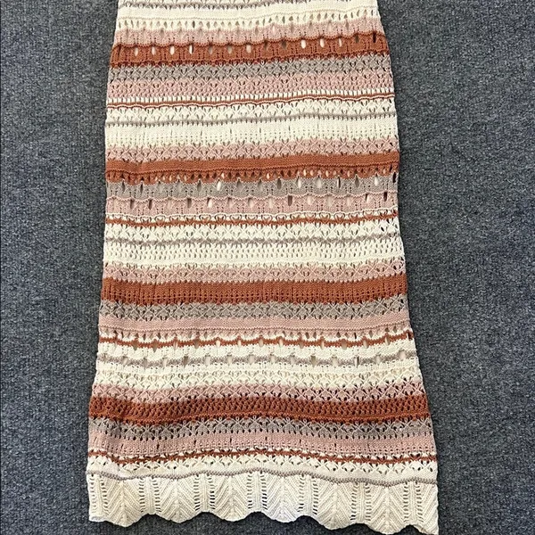 Boho Knit Midi Dress /Fall‎ Crochet Style Perfect for Thanksgiving Gatherings 🍂 - Image 12