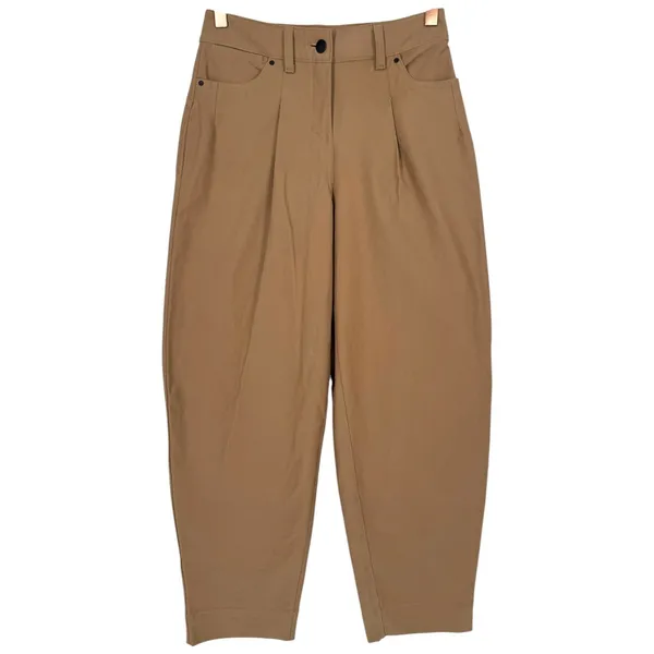 Lululemon Womens City Sleek Mid-Rise Barrel-Leg Pants Tan LW5FF8S Size 24 Preppy - Image 5