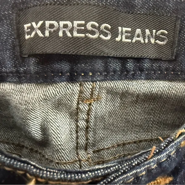 Women’s Express Jeans Size 0 Short Boot Cut Stella Low Rise Dark Wash Denim - Image 5