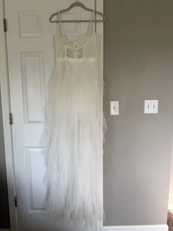 Klessis White Lace Bralette Maxi Dress Tulle Bridal Shower Bachelorette NWT - Image 12