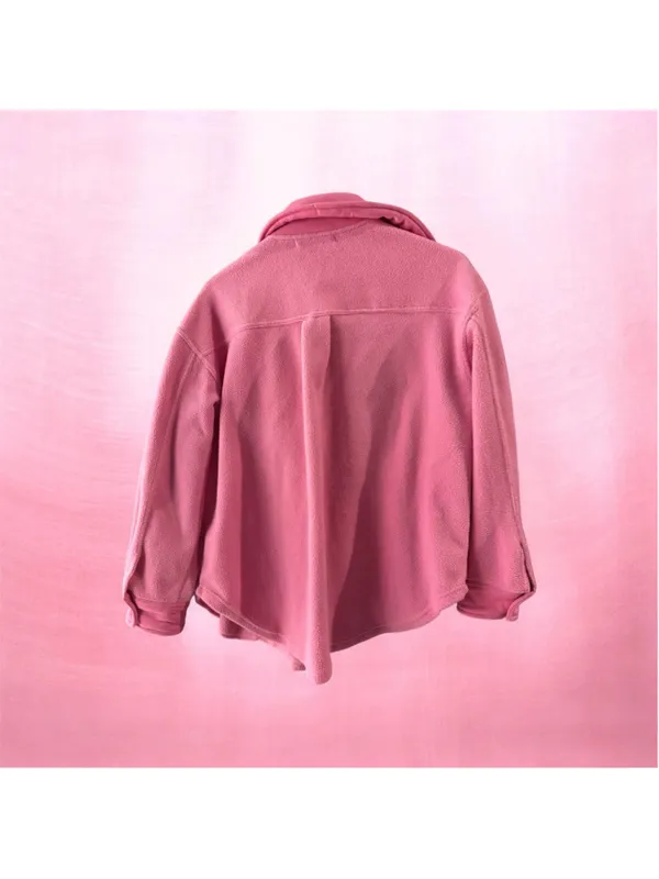 Women's English Factory Pink Fleece Teddy Jacket Size S - Image 3