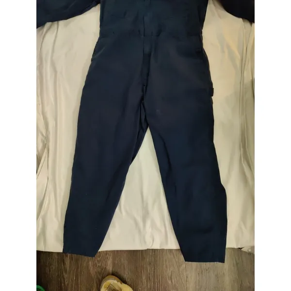 C. E. Schmidt Workwear Jumpsuit Coveralls Navy Blue Zip Pockets Long Sleeve XLR - Image 3